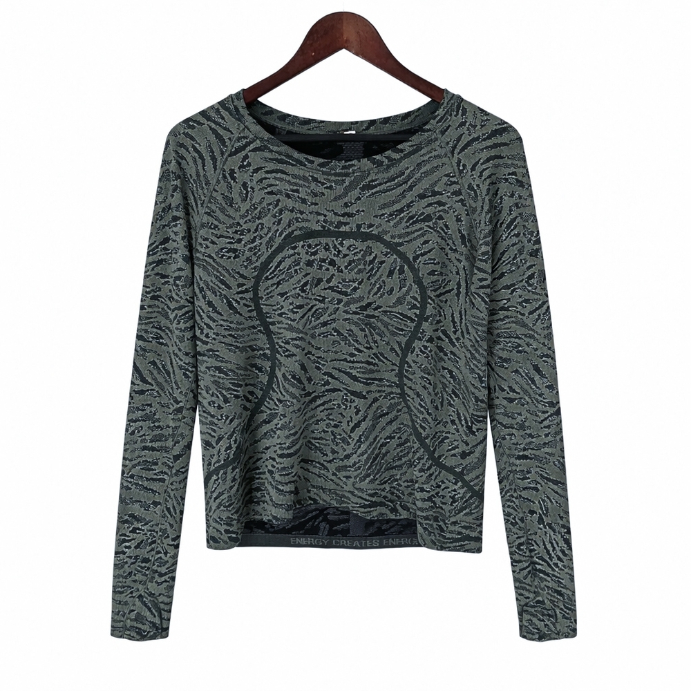 Lululemon Swiftly Tech 2.0 Long Sleeve Race Length Primal Clash Black Gray 16 - Picture 6 of 15